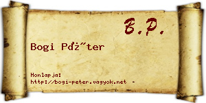 Bogi Péter névjegykártya
