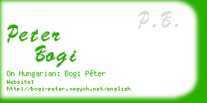 peter bogi business card