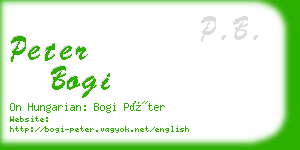peter bogi business card